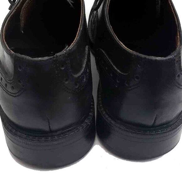 Vintage Modial Italy Oxford Brogue Shoes Black Leather Men's Size 9.5D - Picture 3 of 4
